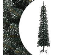 Artificial Slim Christmas Tree 210cm Green PVC & Steel Snowy 356 Tips With Stand