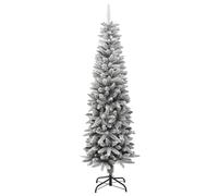 Artificial Slim Christmas Tree with Flocked Snow PVC&PE Multi Sizes vidaXL