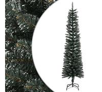 Artificial Slim Christmas Tree with Stand - Green & White 180 cm (6 ft)