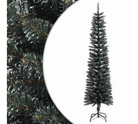 Artificial Slim Christmas Tree with Stand Xmas Tree Decor Green PVC vidaXL