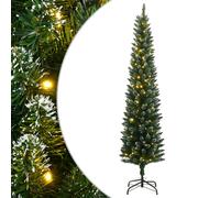 Artificial Slim Christmas Tree with Stand Xmas Tree Decor Green PVC vidaXL
