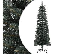 Artificial Slim Christmas Tree with Stand Xmas Tree Decor Green PVC vidaXL