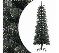 Artificial Slim Christmas Tree with Stand Xmas Tree Decor Green PVC vidaXL