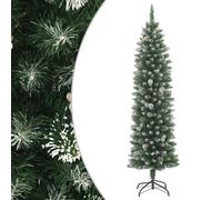 Artificial Slim Christmas Tree with Stand Xmas Tree Decoration PVC vidaXL