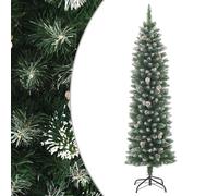 Artificial Slim Christmas Tree with Stand Xmas Tree Decoration PVC vidaXL