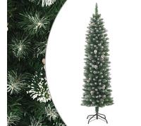 Artificial Slim Christmas Tree with Stand Xmas Tree Decoration PVC vidaXL