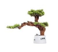 Artificial Small Bonsai Tree Artificial Bonsai Pine Tree, Faux Ceramic Potted Plant Fake Tree Pot Ornaments, Indoor Zen Bonsai Plant for Home, Office Desktop Decoration Living Room Fake Plant Greener