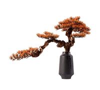 Artificial Small Bonsai Tree Artificial Pine Yellow Leaf Bonsai Ceramic Flower Pot Artificial Tree Fake Plant for Office Home Indoor Ornaments Bonsai Tree Living Room Fake Plant Greenery Decor