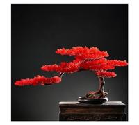 Artificial Small Bonsai Tree Artificial Tree Welcoming Pine Artificial Plant Bonsai Office Hotel Decoration Zen Home Living Room Decoration Living Room Fake Pla(B)