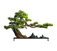 Artificial Small Bonsai Tree Chinese Style Artificial Tree Ornaments Entrance Cabinet Hotel Decoration Landscape Bonsai Zen Office Decoration Living Room Fake P(A)