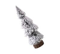 Artificial Small Christmas Tree With Wood Base Small Snow Pine Tree Crafting Displaying Decoration For Tabletop Party Artificial Christmas Snow Pine For Tabletop Decoration