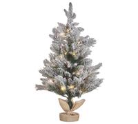 Beliani Artificial Snowy Christmas Tree LED MALIGNE 90 cm White, Green