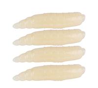 Artificial Soft Lures, 200pcs 17mm Small Artificial Lifelike Maggot Grub Soft Worm Lure Life-like Worms Fishing Baits Accessory