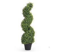 Artificial Spiral Topiary Tree - 90cm Faux Boxwood Plant in Pot, UV-Resistant Indoor Outdoor Artificial Greenery for Home Front Porch, Patio, Christmas, Winter & Holiday Greenery Decor (Single)