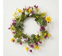 Artificial Spring Flower Wreath, 40cm, Mixed Floral