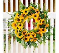 Artificial Spring Wreath, Sunflower Door Wreath, Outdoor Door Wreath, Spring, Hanging Wreath, Flower Wreath, Decoration, for Door, Wall, Living Room, Hallway, Bedroom, Decoration, Wedding