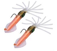 Artificial Squid Lures 2 Pack of Prerigged Jigs, Enhanced Visibility for Attracting, and King Fish (13.5cm 35.5g G)