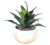 Artificial Succulent Plant, 12cm Fake Potted Plants for Home Decor, Realistic Plastic Greenery for Desk Shelf Office(Green)