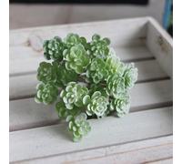 Artificial Succulent Plants, 24 Fork Miniature Artificial Flowers for Home Decoration Landscape Ornaments Tabletop Decor(White-Green)