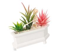 Artificial Succulent Skull Pot - Realistic Fake Potted Plant in Coffin, Desk Decor for Home, Model B, 6 Inches, Durable Material