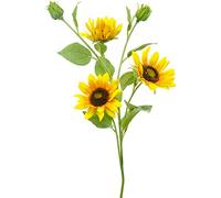 Artificial Sunflower Spray 65cm with 3 flower heads Decorative Spring Flowers