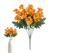Artificial Sunset Mums - UV-Resistant Porch Flores Decor, Realistic Eucalyptus Leave | Fade-Resistant Mums With Eucalyptus Leaves For Porch Garden Grave Home Outdoor Front Yard Cemetery Window Patio