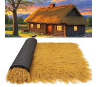 Artificial Thatch Grass Roof, Tiki Bar Hut Thatch Roofing Roll, Durable PE Straw Roof For Tiki Bars, Gazebos, Patios & Beach Tropical Hawaiian Party, UV & Weather-Resistant, Easy Ins(Size:3.28x32.8ft)