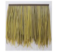 Artificial Thatch Plastic Artificial PVC Wooden House Pavilion Fake Straw Natural Roof Decoration Thatch Roll Plastic Palm Thatch Sturdy Palm Leaf(Yellow b,6pcs)