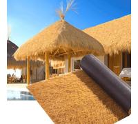 Artificial Thatch Roll-UV Resistant Synthetic Thatch Roofing & Fake Grass Thatch For Tiki Huts,Palapa Faux Thatch Roofing Duck Blind，Patio Decor,Poolside Landscaping - Weathe(Size:0.5*20m(1.6*65.6ft))
