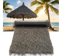 Artificial Thatch Roll, Waterproof Synthetic Palm Thatch for Tiki Bar, Gray Straw Decoration, 1x5m (3.2x16.4ft) Mexican Style Beach Decor
