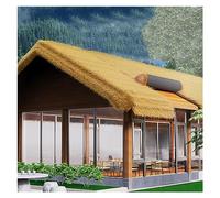 Artificial Thatch Roof Tile Rolls for Tiki Bars, Huts, and Gazebos - Extra Long PE Palm Runner, 1x2m (3.3x6.6ft) Umbrella Covering Cap