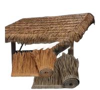 Artificial thatch roofing roll garden tiki bar straw roof thatch roll artificial palm roof leaves for fencing decking Patio Umbrella Fence Party Decoration(Size:3m/9.8ft,Color:yellow with spots)