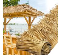 Artificial thatch Roofing roll Garden Tiki bar Straw roof thatch roll Artificial Palm roof Leaves for Fencing decking Patio Umbrella Fence Party Decoration(Size:6m/19.6ft,Color:Grey)