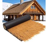 Artificial Thatch Roofing Rolls - Synthetic Tiki Hut Thatch Roof, UV-Resistant and Flame Retardant | for Bars, Hunting Blinds, Patio Decoration, and Poolside Landscaping(1 * 20m(3.2 * 65.6ft))