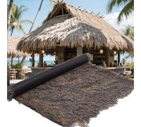 Artificial Thatch Straw Roof Decor 1.6ft*65.6ft,Fireproof Synthetic Thatch Roofing Roll,Palapa Thatch Roofing Garden,Artificial Palm Straw Roll For Patio,Duck Blinds Grass(Size:0.5*1m(1.6*3.2ft))