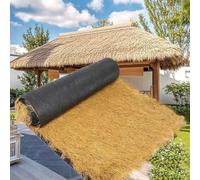 Artificial Thatch Straw Roof Roll for Tiki Bar Decor | UV-Resistant Yellow Synthetic Thatch Roofing for Poolside & Gardens | Waterproof Artificial Palm Thatch for Mexican Hut(Size:1*2m(3.2*6.5ft))