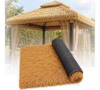 Artificial Thatch Straw Roof Roll Synthetic Thatch Roofings for Tiki Bar | Waterproof Synthetic Thatch Grass Roof for Shed Decor, Mexican Plam Duck Blind Grass Decor(1x5m)