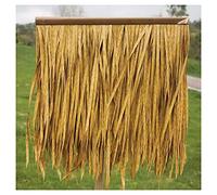 Artificial Thatch Tile Artificial Thatch Roof Palm Thatch Roll Plastic Thatch Semi-Flame Retardant Fake Grass Pe Resin Thatch Man-Made Thatch(Yellow b,4pcs)