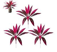 Artificial Ti Plant,3Pcs Large Realistic Artificial Boston Fern & Dragon's Blood Tree Plants,Realistic Red Cordyline Fake Indoor Outdoor Plants, No Maintenance Plant for Home Patio Garden Decor (Red)