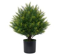 Artificial Topiary Ball Tree 19''T Faux Little Bush Ball Tree UV Resistant Shrub Potted Artificial Plant for Outdoor Indoor Front Porch Garden