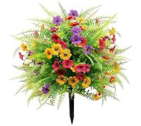 Artificial Topiary Ball with Stake,23 Inch Realistic Fade-Proof Weatherproof | Flower Topiary Ball Outdoor Decor | for Wedding Housewarming Garden Patio Entryway Pathway