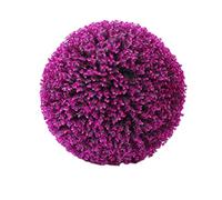 Artificial Topiary Balls Boxwood Balls Decorative Hanging Faux Boxwood Ball Fake Plant Grass Ball for Home Decor Purplish Red 35CM