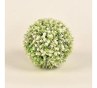 Artificial Topiary Balls, Realistic Fake Boxwood Topiary Leaf Plants Ball, Lifelike Faux Plants Decoration Patio Garden Indoor Outdoor, Easy to Assemble(White,23cm)