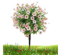 Artificial Topiary For Outdoors, Fake Bush, UV-Resistant Violet Flowers Stake Plants Colorful Design For Porch Yard Balcony Front Outdoor Decor