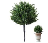 Artificial Topiary Trees 27x16.5 Inch Artificial Topiaries with Detachable Spike Low Maintenance Long Lasting Faux Cypress Tree for Indoor Outdoor, Green, Cypress Tree