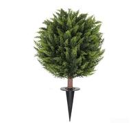 Artificial Topiary Trees 60cm Artificial Cypress Topiary Christmas Tree with Spike, Cedar Bushes UV Resistant Fake Shrubs for Front Porch Winter Decor