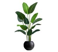 Artificial Travelers Palm Tree (120/160/180cm) - Fake Tropical Palm Tree, Large Faux Indoor Decor for Home Bedroom Living Room Office, Lifelike Appearance(Black flower pot,160cm)