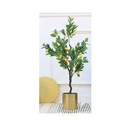 Artificial Tree 4ft Artificial Plant Lemon Tree Fake Trees in Pot Faux Tree Greenery Plants Indoor Outdoor Decor Decorate (D 120cm)