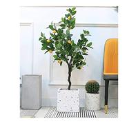 Artificial Tree 4ft Artificial Plant Lemon Tree Fake Trees in Pot Faux Tree Greenery Plants Indoor Outdoor Decor Decorate (D 120cm)