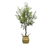 Artificial Tree Artificial Olive Tree Fake Bonsai Tree Artificial Tree With Woven Basket For Indoor Or Outdoor Decorations,120cm